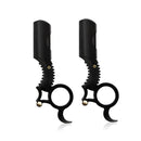 2 PCS Manual Men Stainless Steel Ring Razor Without Blade(Black)