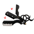 2 PCS Manual Men Stainless Steel Ring Razor Without Blade(Gold)