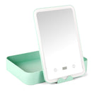 FD001 LED Dimming Makeup Mirror With Storage Makeup Box(Mint Green)