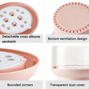 LSHZ13 12-Hole Soft Plastic Spacer Cosmetic Brush Storage Box(Pink)