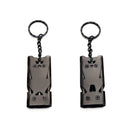 2 PCS Outdoor High Decibel Stainless Steel Three-Tube Survival Rescue Whistle(Black)