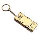 2 PCS Outdoor High Decibel Stainless Steel Three-Tube Survival Rescue Whistle(Gold)