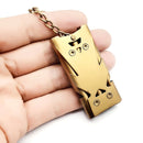 2 PCS Outdoor High Decibel Stainless Steel Three-Tube Survival Rescue Whistle(Gold)