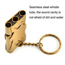 2 PCS Outdoor High Decibel Stainless Steel Three-Tube Survival Rescue Whistle(Grey)