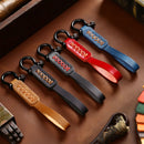A001 Car Keychain Leather Long Key Rope(Crazy Horse Brown)