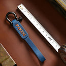 A001 Car Keychain Leather Long Key Rope(Crazy Horse Black)