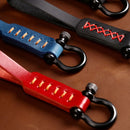 A001 Car Keychain Leather Long Key Rope(Crazy Horse Black)
