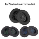 1 Pair Sponge Headset Pad for Steelseries Arctis Pro / Arctis 3 / 5 / 7(White Print Mesh)