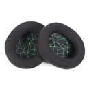 1 Pair Sponge Headset Pad for Steelseries Arctis Pro / Arctis 3 / 5 / 7(Green Print Mesh)
