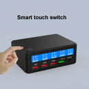 618 QC3.0 + PD20W + 3 x USB Ports Charger with Smart LCD Display, UK Plug (Black)