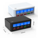 618 QC3.0 + PD20W + 3 x USB Ports Charger with Smart LCD Display, US Plug (White)