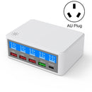 618 QC3.0 + PD20W + 3 x USB Ports Charger with Smart LCD Display, AU Plug (White)