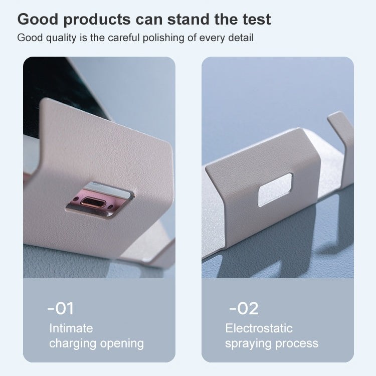 2 PCS Punch-Free Wall-Mounted Rack Mobile Phone Charging Holder(Beige)