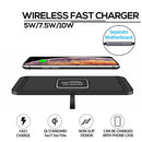 C1 15W Car Anti-Skid Mats Wireless Charger With 1m USB Data Cable(Black)