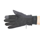 JJ-BN5008 Deerskin Polar Fleece Cold Protection Warm Ski Gloves, Size: M(Black)