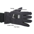 JJ-BN5008 Deerskin Polar Fleece Cold Protection Warm Ski Gloves, Size: M(Black)