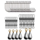 165 PCS / Set Road Squid Hook Accessories Set(026 Black Box)