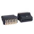 2 PCS J1962f OBD2 16PIN 90 Degree Bend Female Head Connector, Gold Plated + Nickel Plated