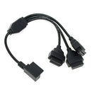 C-MD-3EW Automotive OBD2 Extension Line L-shape Elbow 1 To 3 Adapter Cable
