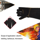 1 Pair Outdoor Garden Cut-Proof Genuine Leather Welding Gloves, Length 35cm(Black)