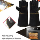 1 Pair Outdoor Garden Cut-Proof Genuine Leather Welding Gloves, Length 40cm(Black)