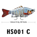 2 PCS PROBEROS HS001 10cm 15.5g Road Sub-Fish Bait Plastic Hard Bait(C)
