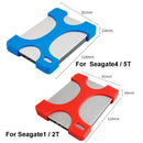 2 PCS Mobile Hard Drive Silicone Protective Case For Seagate 4 / 5T (Black)