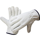 1 Pair Thickened Warm Riding Genuine Leather Gloves, Size: M(White)