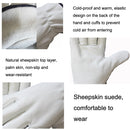 1 Pair Thickened Warm Riding Genuine Leather Gloves, Size: XL(White)