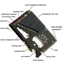 8 PCS 14 In 1 Stainless Steel Multi-function Outdoor Survival Tool Card with Rope