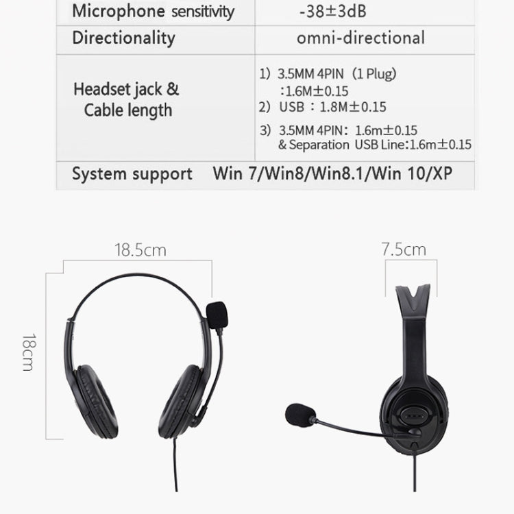 Soyto SY493MV Gaming Computer Teaching Office Mute Headset(Black)