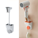 Adjustable Hair Dryer Bracket Punch-Free Shelf Shower Bracket(White)