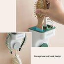 Adjustable Hair Dryer Bracket Punch-Free Shelf Shower Bracket(White)