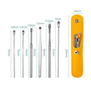 5 Sets 6 In 1 Stainless Steel Spring Spiral Portable Ear Pick, Specification: Pink
