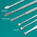 5 Sets 6 In 1 Stainless Steel Spring Spiral Portable Ear Pick, Specification: Pink