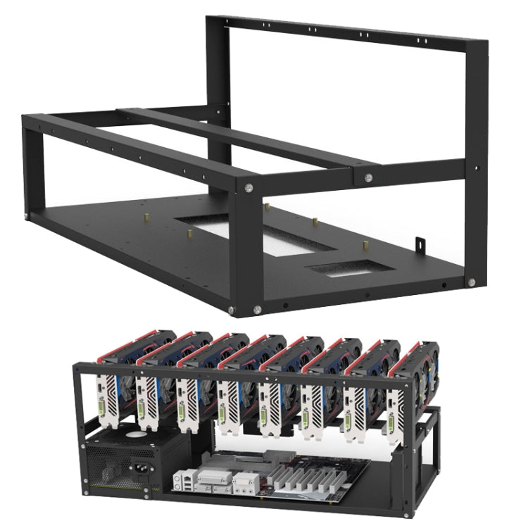 GR-8K605 Open Chassis 6 Card 8 Card Fixed Bracket(Black )