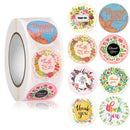 5 PCS Floral Background Thank you Sticker Seal Sticker, Size: 2.5cm / 1 Inch(HA001)