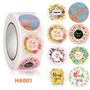 5 PCS Floral Background Thank you Sticker Seal Sticker, Size: 2.5cm / 1 Inch(HA001)