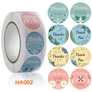 5 PCS Floral Background Thank you Sticker Seal Sticker, Size: 2.5cm / 1 Inch(HA002)