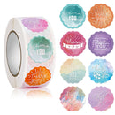 5 PCS Floral Background Thank you Sticker Seal Sticker, Size: 2.5cm / 1 Inch(HA004)