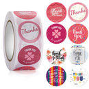 5 PCS Floral Background Thank you Sticker Seal Sticker, Size: 2.5cm / 1 Inch(HA008)