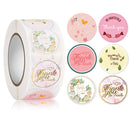 5 PCS Floral Background Thank you Sticker Seal Sticker, Size: 2.5cm / 1 Inch(HA070)