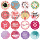 5 PCS Floral Background Thank you Sticker Seal Sticker, Size: 2.5cm / 1 Inch(HA003)