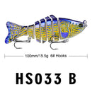 2 PCS PROBEROS HS033 10cm 15.61g Knotty Lure Fish Bait Plastic Hard Bait(B)