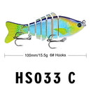 2 PCS PROBEROS HS033 10cm 15.61g Knotty Lure Fish Bait Plastic Hard Bait(C)