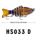 2 PCS PROBEROS HS033 10cm 15.61g Knotty Lure Fish Bait Plastic Hard Bait(D)