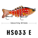 2 PCS PROBEROS HS033 10cm 15.61g Knotty Lure Fish Bait Plastic Hard Bait(E)