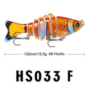 2 PCS PROBEROS HS033 10cm 15.61g Knotty Lure Fish Bait Plastic Hard Bait(F)