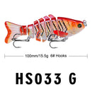 2 PCS PROBEROS HS033 10cm 15.61g Knotty Lure Fish Bait Plastic Hard Bait(G)