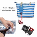 Beach Picnic Portable Wine Insulation Bag(Rhombus Blue+Liner Bag)